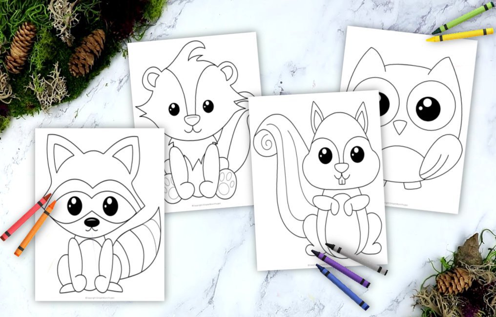 Printable Woodland Animal Coloring Book For Kids Simple Mom Project