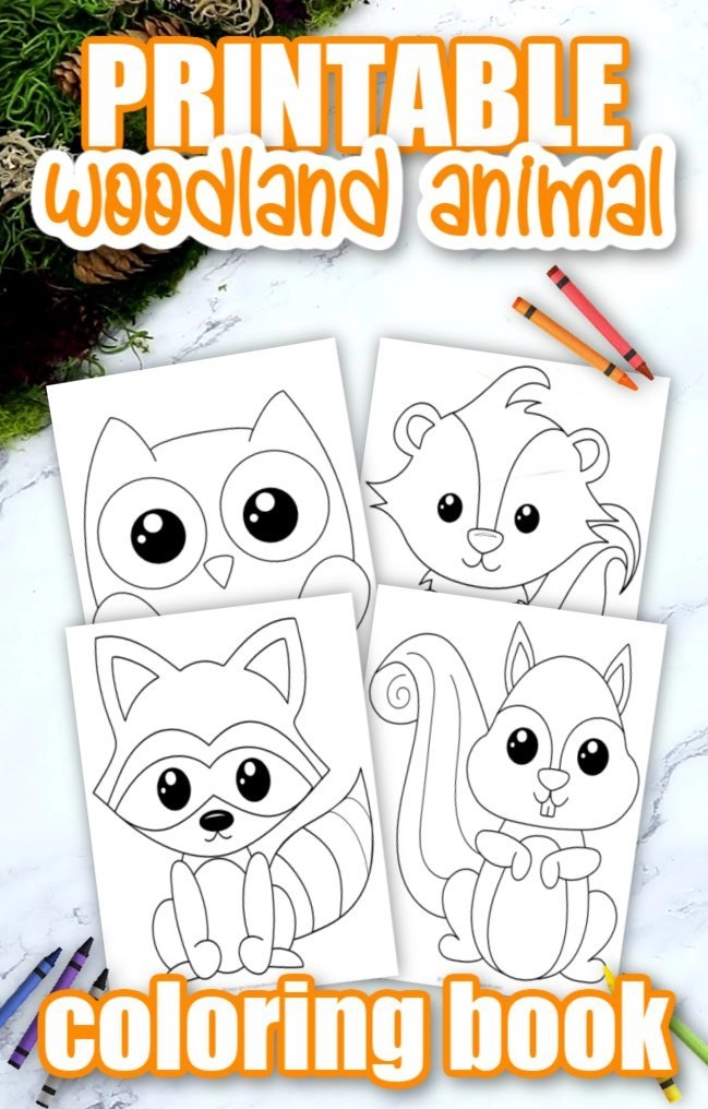 woodland animal baby coloring pages