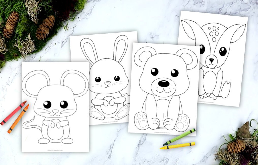 Download Printable Woodland Animal Coloring Book For Kids - Simple ...