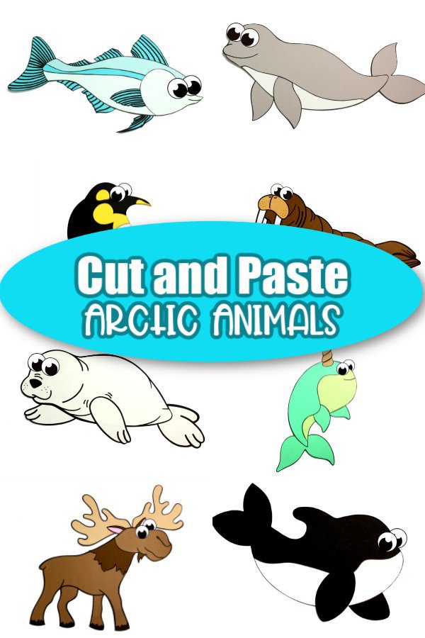 printable cut and paste arctic animal craft bundle