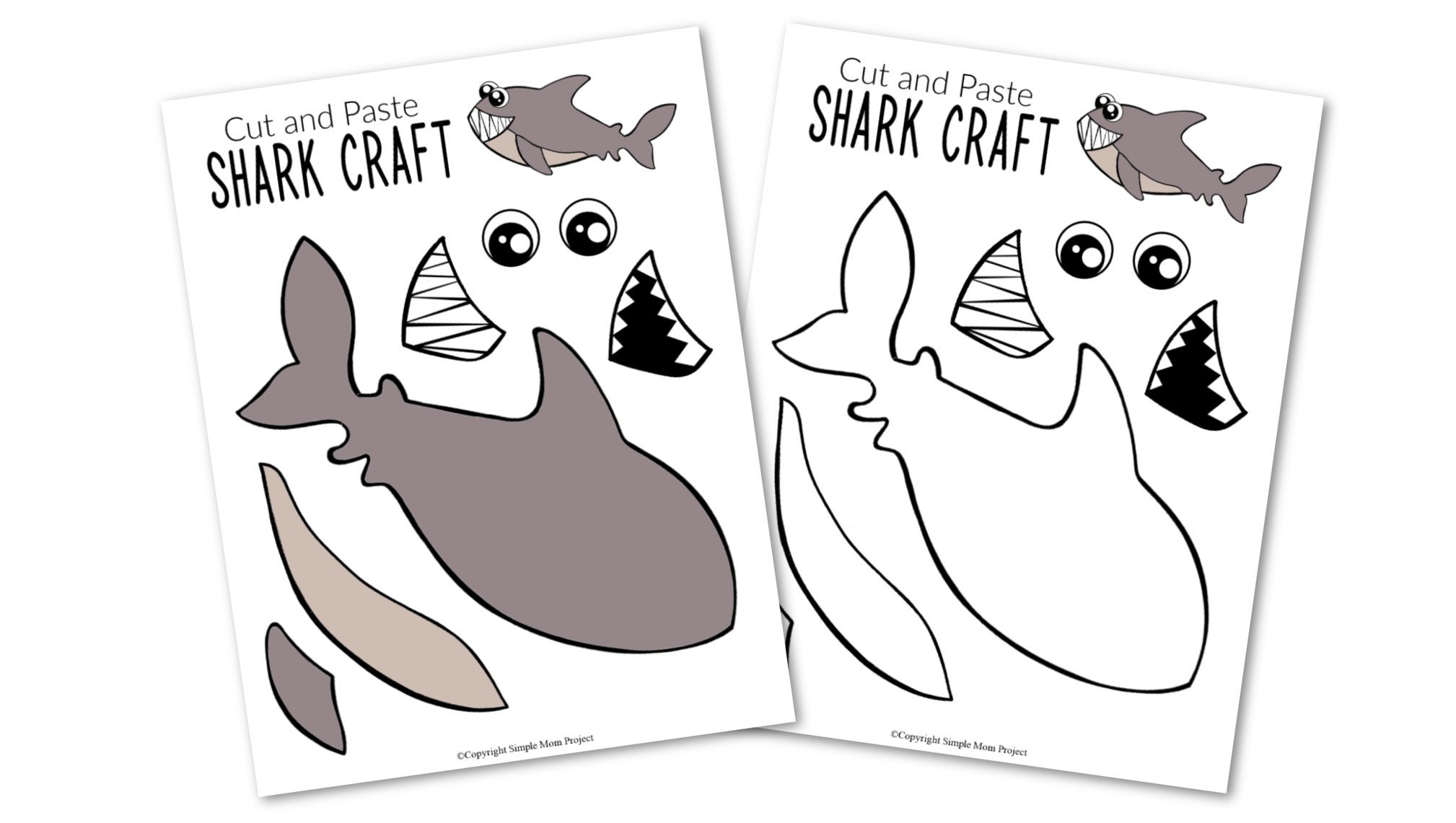 Adorable Shark Craft for Kids with Free Template