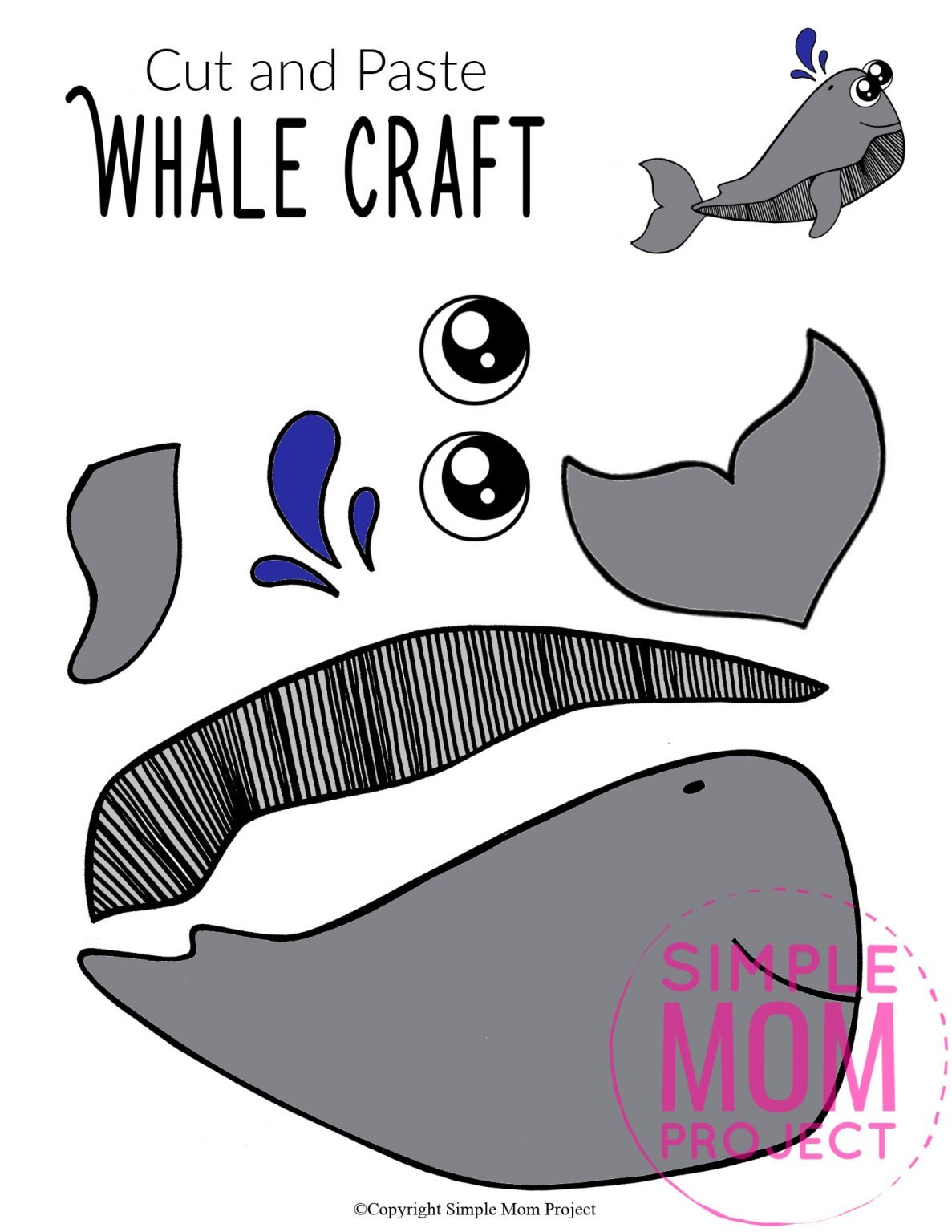 20+ Printable Ocean Cut and Paste Animal Crafts Simple Mom Project
