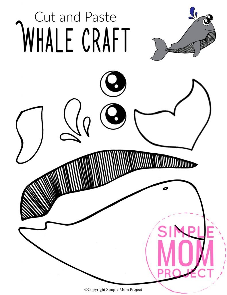 Fun and Easy Cut and Paste Sperm Whale Craft for Kids – Simple Mom Project