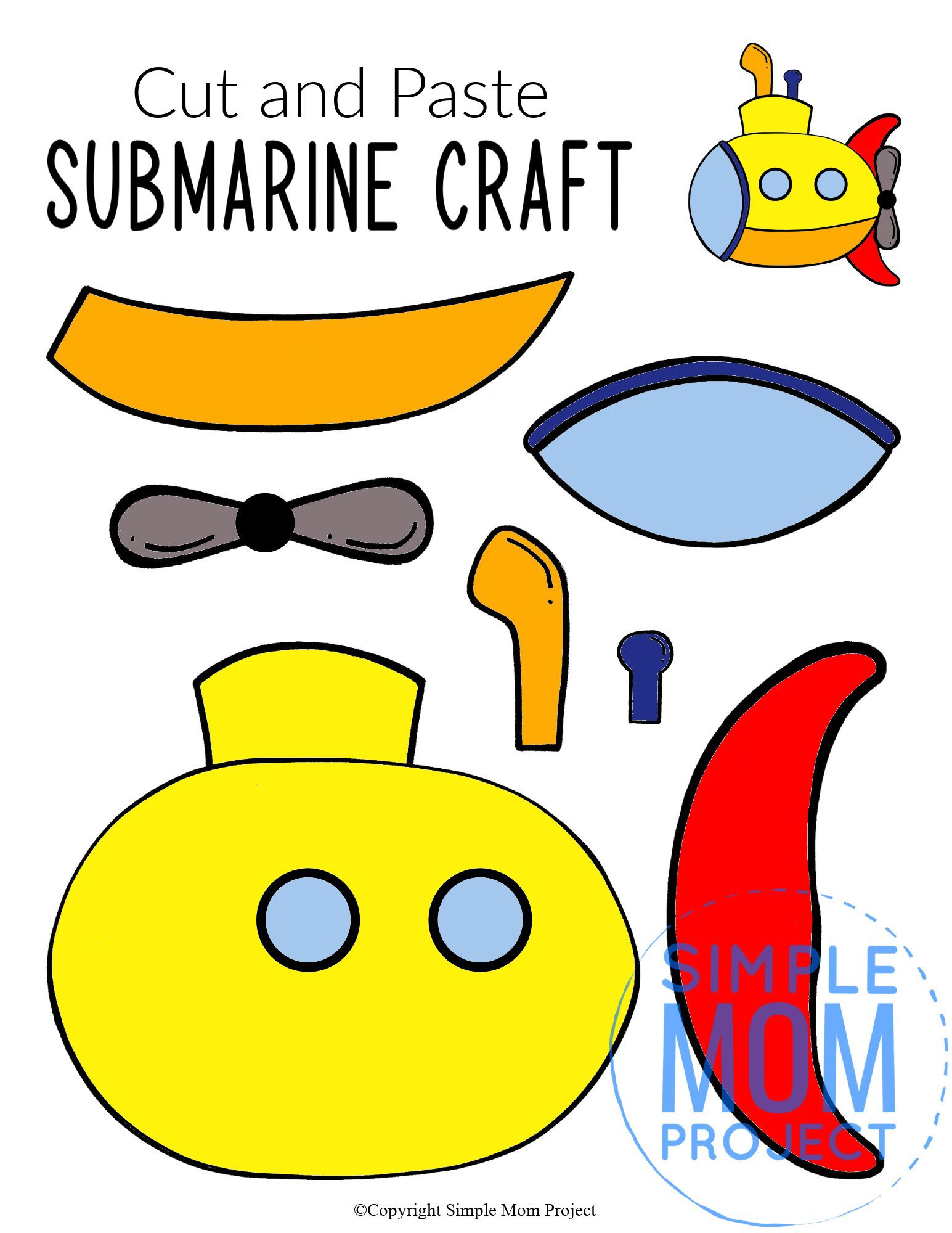 Easy DiY Submarine Craft for Kids with Free Template