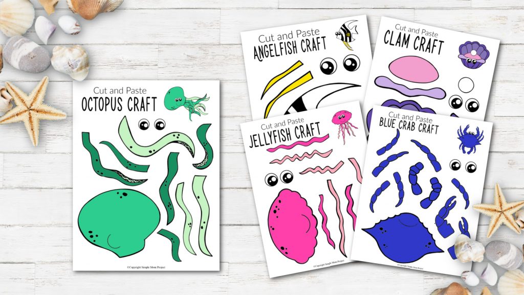 Printable Ocean Animal Crafts for Kids, toddlers, preschoolers 1