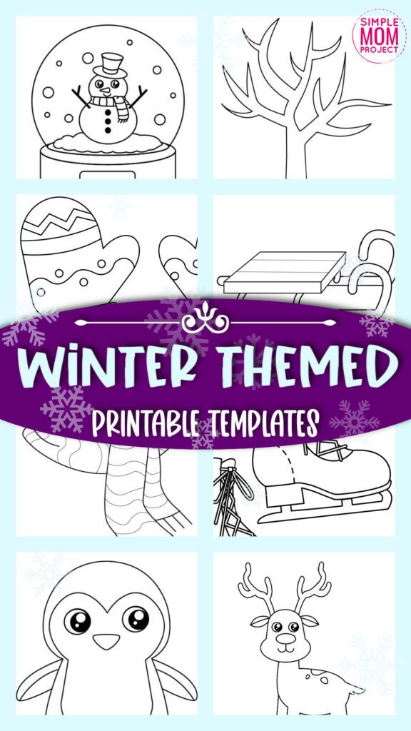 Printable Winter Templates for winter themed crafts for preschoolers toddlers and kindergartners