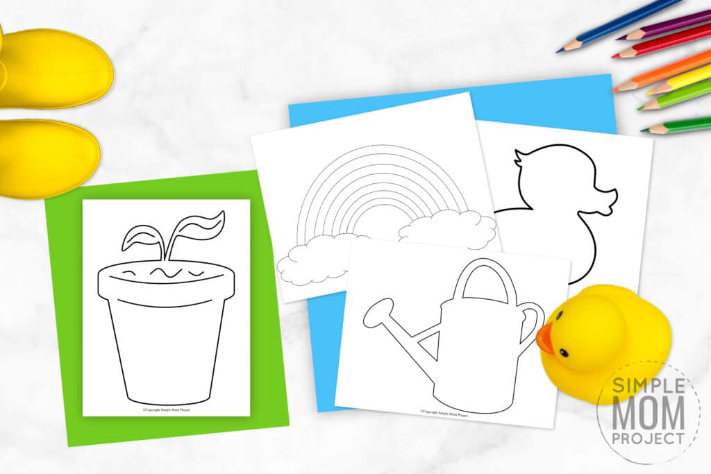 Printable Spring Templates for Preschool, kindergarten and toddlers for spring crafts
