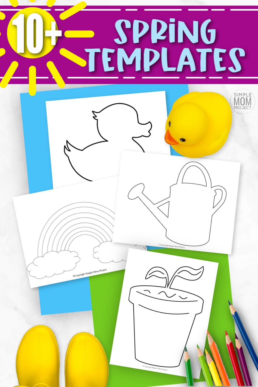 Printable Spring Templates for Preschool, kindergarten and toddlers for spring crafts