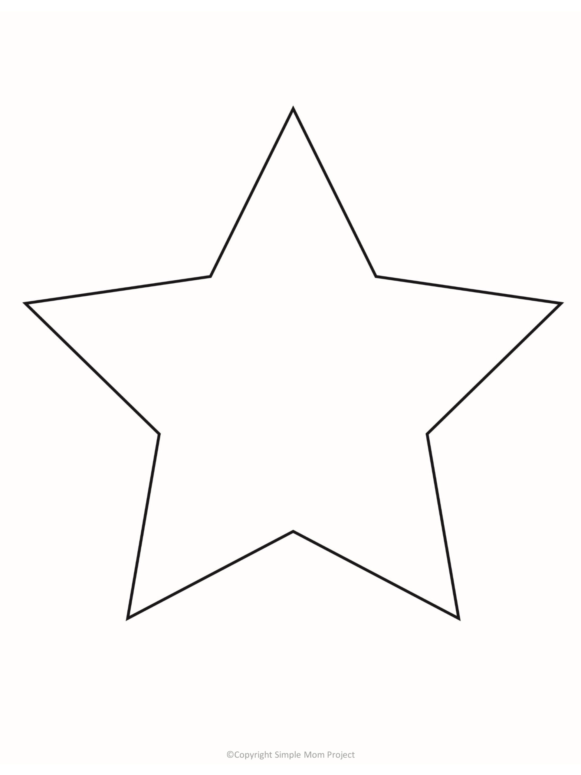 printable star template for preschoolers, toddlers and summer crafts