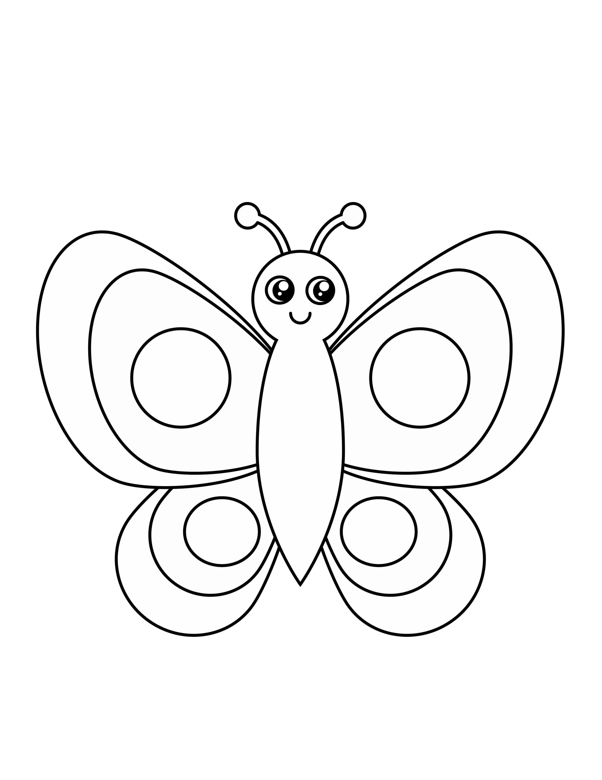 Printable butterfly template for summer template crafts for kids, preschoolers and toddlers