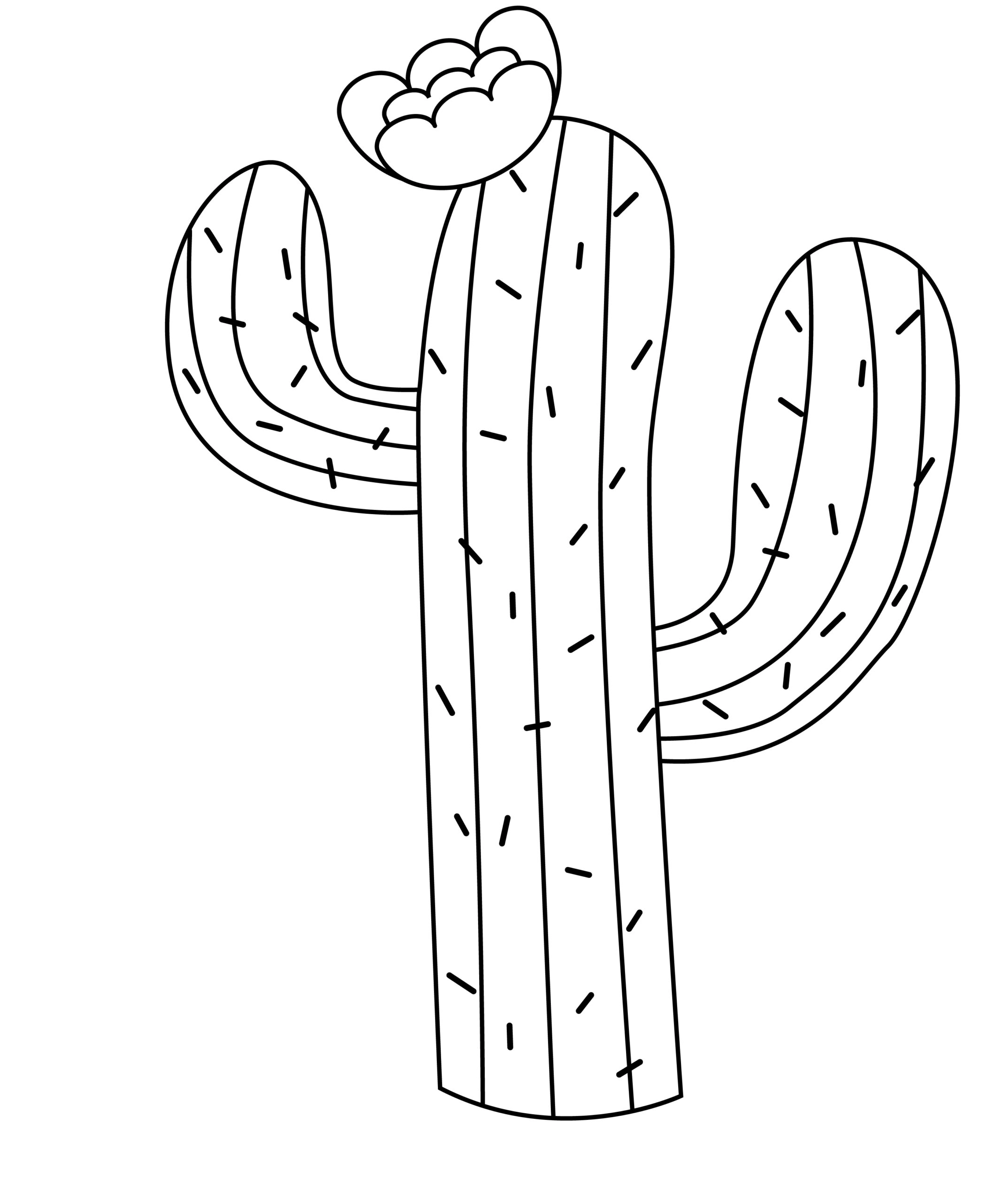 Printable cactustemplate for summer template crafts for kids, preschoolers and toddlers