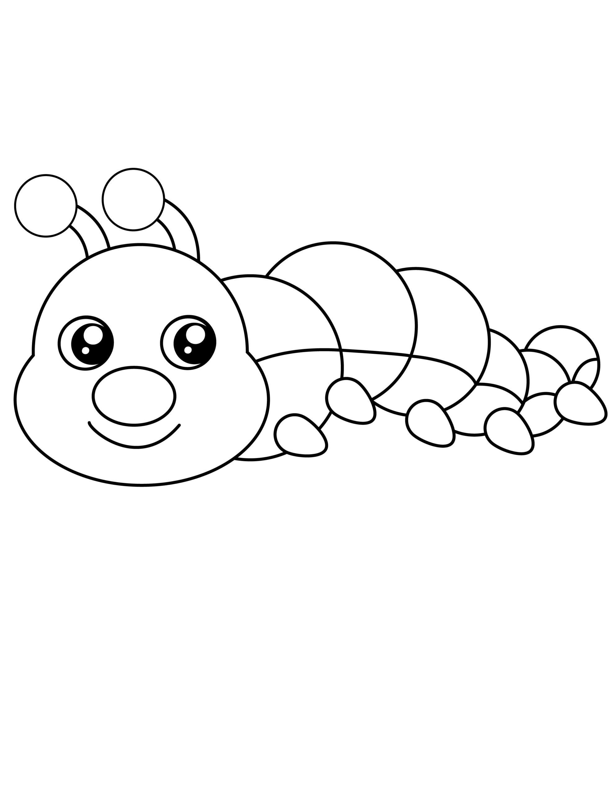 Printable caterpillar template for summer template crafts for kids, preschoolers and toddlers