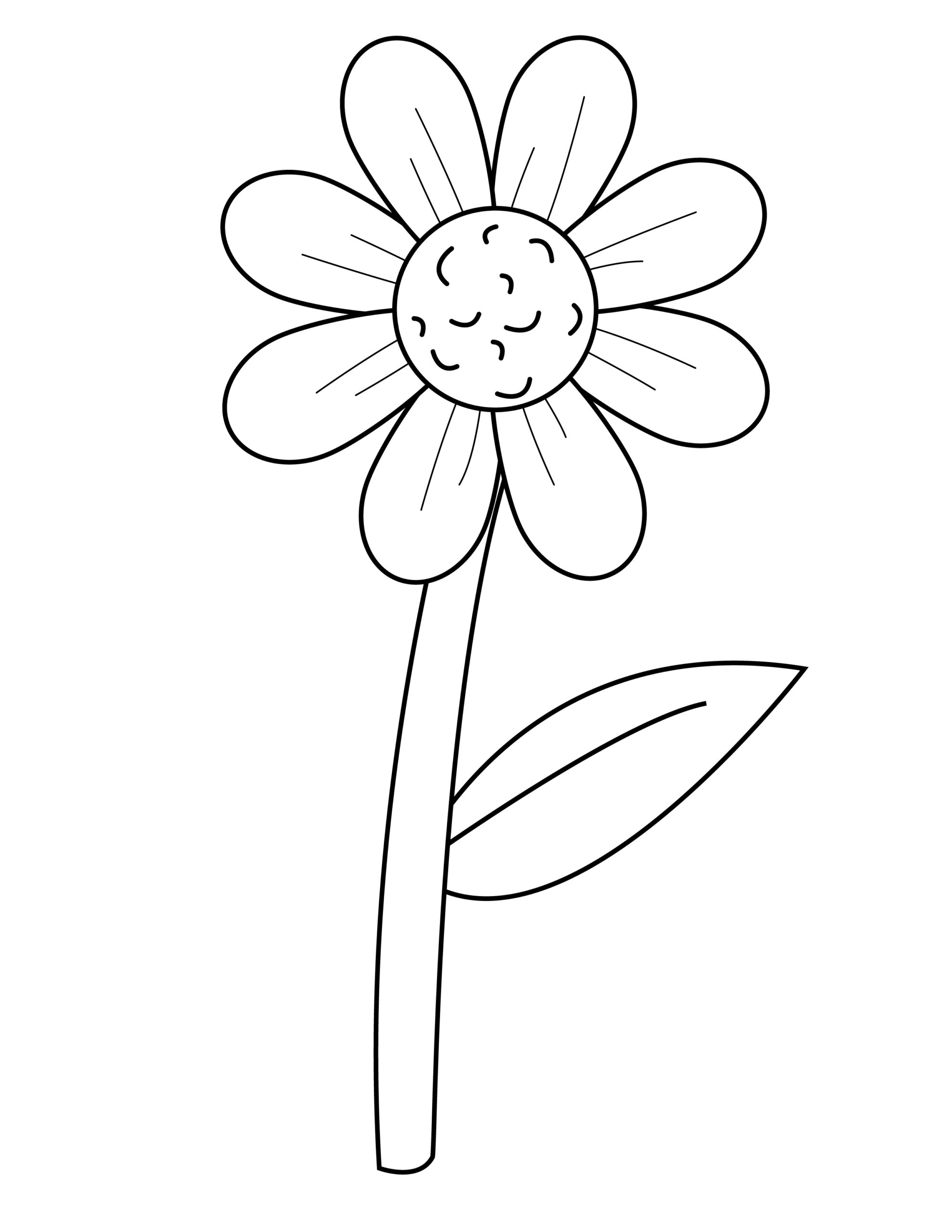 Printable daisy template for summer template crafts for kids, preschoolers and toddlers