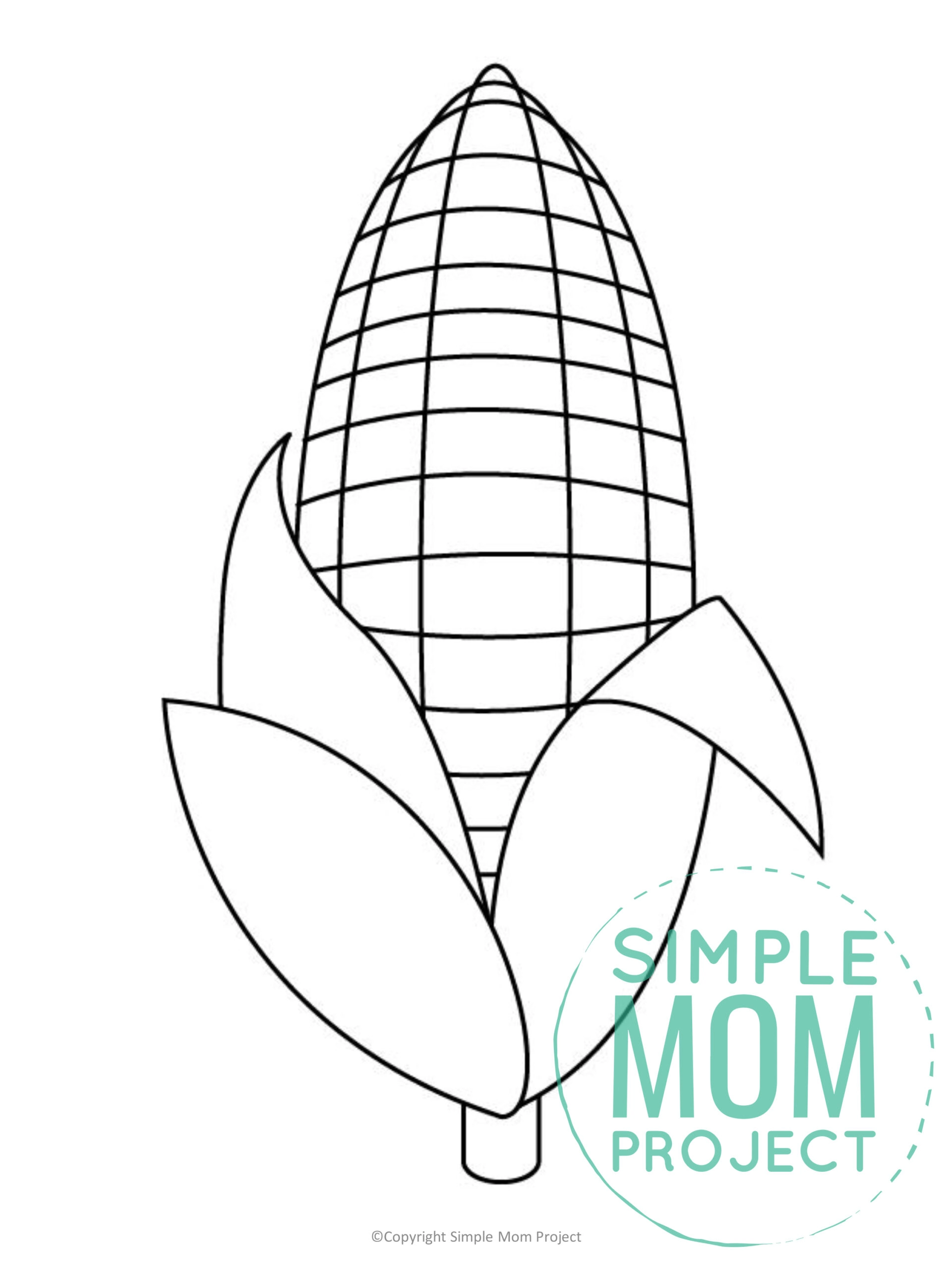 Printable Large Corn Template for Fall Crafts, Spring Crafts