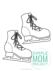 Free Printable Skate Template coloring page for preschoolers, toddlers and kindergartners 1