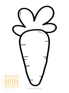Free Printable Large Carrot Template for Fall Crafts, Spring Crafts