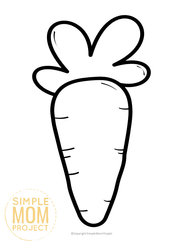 Printable Large Carrot Template for Fall Crafts, Spring Crafts