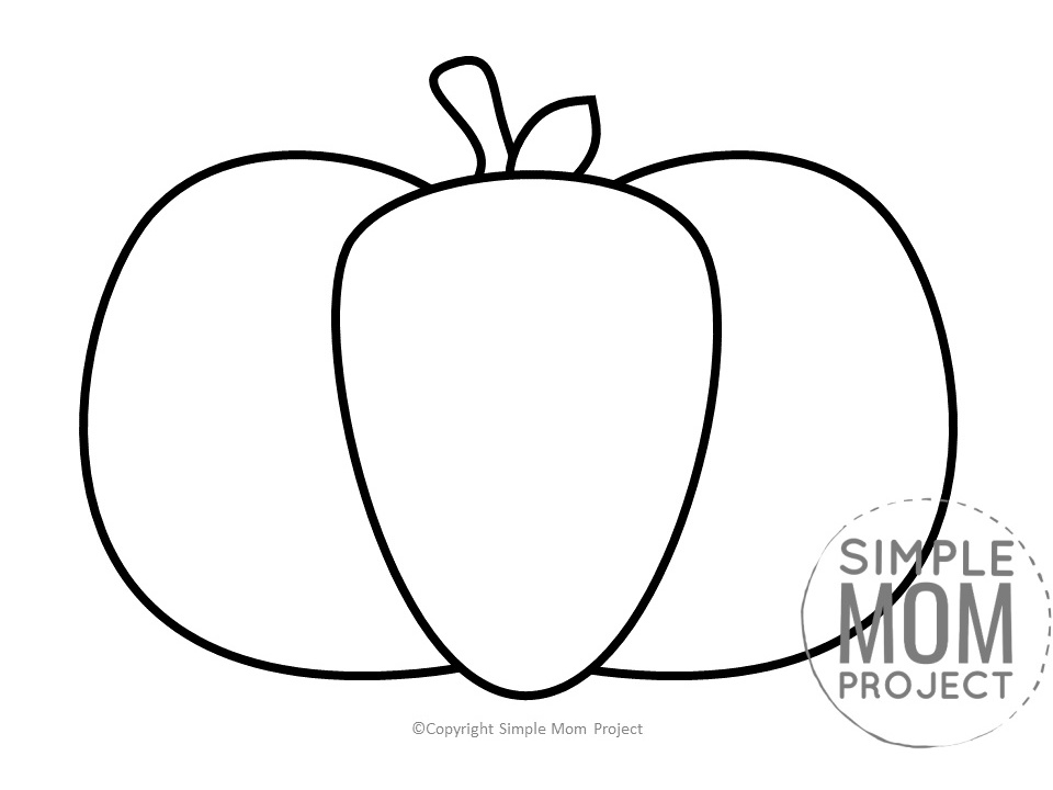 Printable Large Pumpkin Template for Fall Crafts, Spring Crafts