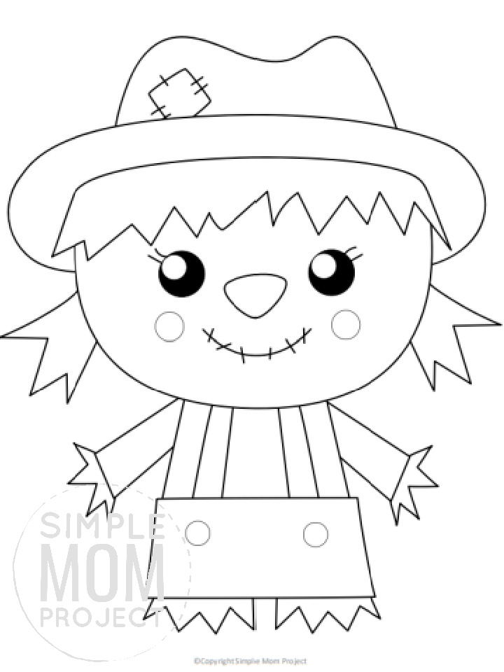 Printable Large Scarecrow Template for Fall Crafts, Spring Crafts