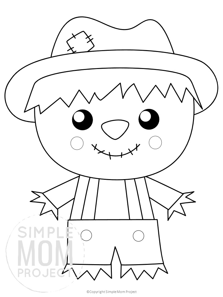 Printable Large Scarecrow Template for Fall Crafts, Spring Crafts