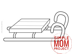 Free Printable Sled Template coloring page for preschoolers, toddlers and kindergartners 1