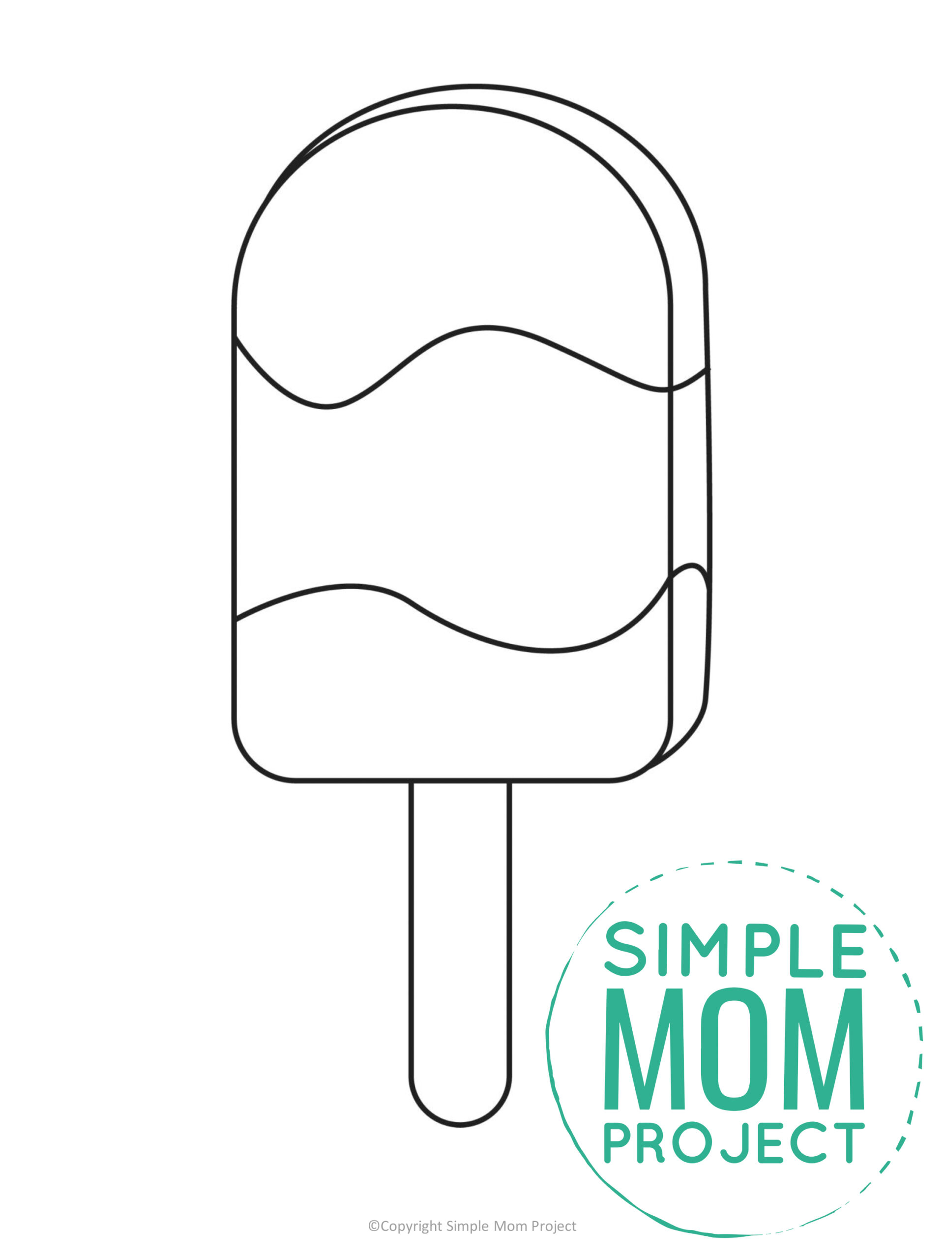 free printable popsicle template for preschoolers, toddlers and summer crafts