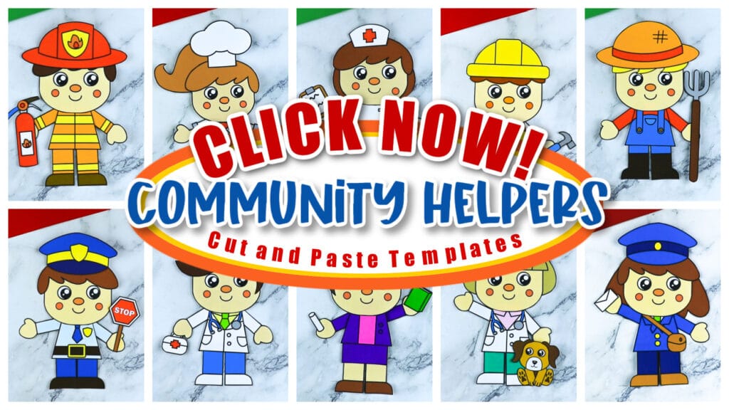 Are you looking for a fun way to enhance your lesson plan for your pre-k or kindergarten class while you work on the community helpers theme? Look no further because these community helper crafts are a fun way to enhance fine motor skills, literacy and math all at the same time! From nurses to farmers, a chef and a mail carrier, there's a community helper activity for your kindergartener, preschooler or toddler!