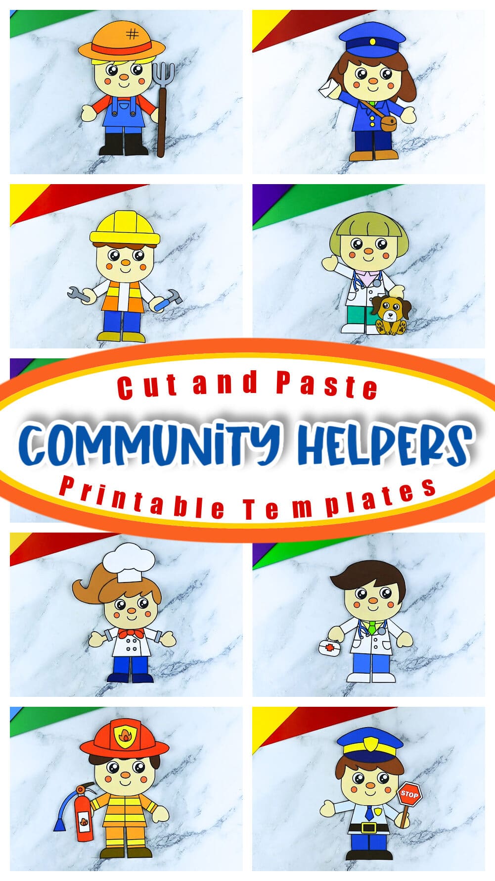 community helpers coloring pages crafts