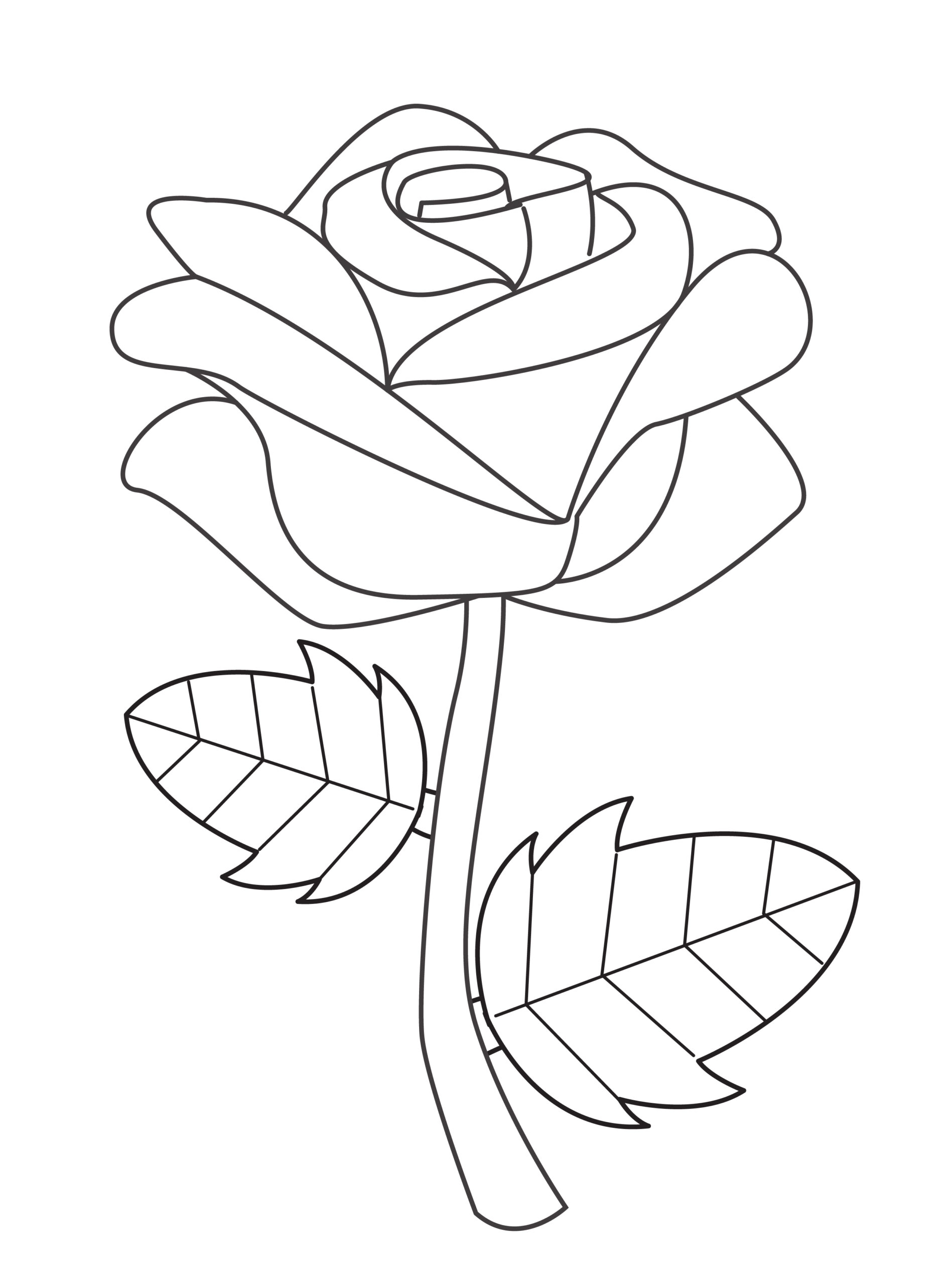 Printable rose template for summer template crafts for kids, preschoolers and toddlers