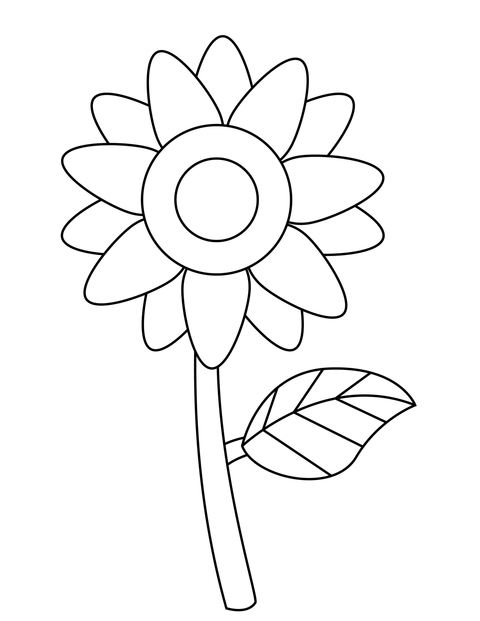 Printable sunflower template for summer template crafts for kids, preschoolers and toddlers